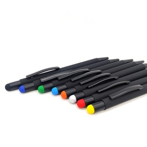 Aluminium2 en 1-pincel de goma suave con logotipo personalizado, lápiz capacitivo para pinza, lápiz capacitivo para pantalla táctil de metal, color negro - Product Image 4