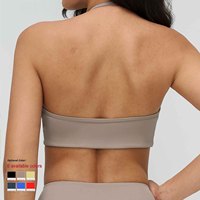 Soutien-gorge de sport pour femmes, style halter brossé, dos creux, beauté, gym, sport