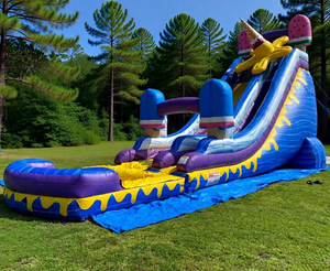 Toboggan aquatique gonflable pour crème glacée, toboggan aquatique long <span class=keywords><strong>avec</strong></span> <span class=keywords><strong>piscine</strong></span> amovible - Product Image 4