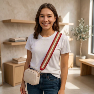 Sangle de sac perlée de style italien, lanière brodée avec nom, sangle de sac à boucle ardillon pour fête, directement du fabricant OEM - Product Image 5