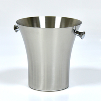 Fête de gros logo personnalisé seaux à glace en métal baignoires à boissons argent forme ronde bière 5L seau à glace en acier inoxydable
