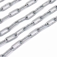 Ensemble de laisse longue à maillons droits simples en acier inoxydable 304 de qualité durable pour chiens de taille moyenne, pour la promenade en extérieur, en stock