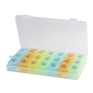 Boîte à pilules portable Jinting personnalisée, anti-poussière, 7 jours, grande, 21 compartiments, transparente, en plastique, distributeur de pilules, étui de rangement pour pilules - Product Image 1