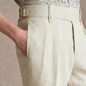 <span class=keywords><strong>Pantaloni</strong></span> Formali da Uomo, Classici Casual a Gamba Dritta, <span class=keywords><strong>Pantaloni</strong></span> in <span class=keywords><strong>Misto</strong></span> <span class=keywords><strong>Lino</strong></span>, Servizi di Produzione OEM - Product Image 5