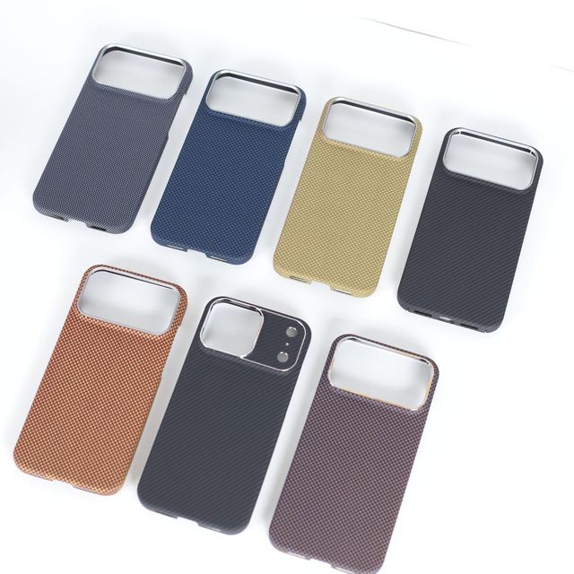 Fashion Stylish Magnetic Phone Case Cover for iPhone 16 17 promax Samsung Series Aramid Kevlar Carbon Fiber Protective Cover