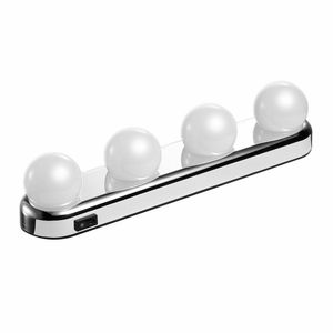Espejo <span class=keywords><strong>de</strong></span> <span class=keywords><strong>tocador</strong></span> portátil superbrillante, 4 bombillas LED estilo Hollywood, maquillaje - Product Image 2