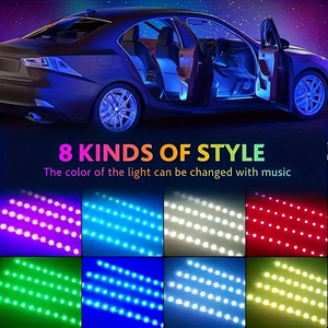 Lámpara de ambiente decorativa para Interior de coche tira LED RGB SMD 5050 RGB impermeable DC5V/12V fotografía de cambio Multicolor - Product Image 3