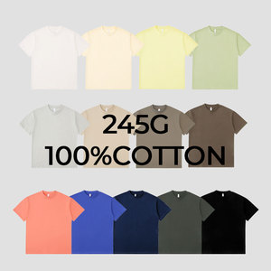 T-shirt surdimensionné vierge de haute qualité Conception d'épaule tombante T-shirt uni Streetwear Impression personnalisée T-shirts pour hommes - Product Image 4