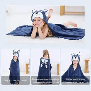 Toallas de Baño con Capucha para Bebé, 100% Algodón, Suaves, de Color Sólido, de Secado Rápido, Tejidas, al por Mayor - Product Image 3