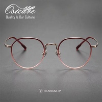 Lunettes de vue haut de gamme, logo personnalisé, montures en titane, forme polygonale, montures optiques rondes, style vintage, lunettes pour hommes et femmes