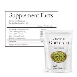 HUAQING OEM Quercetina de Zinco com Vitamina C Extrato de Sophora Japonica Cápsulas Embalagem em Saco Suporte Completo ao Sistema Imunológico para Homens e Mulheres - Product Image 3