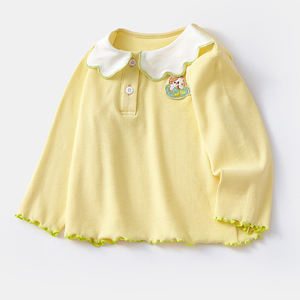 Camiseta Polo Estilo Coreano para Niñas 2026, Camiseta de Manga Larga para Bebés, Primavera-Otoño, Camiseta Interior, Top Polo Infantil - Product Image 3