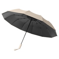 Parapluie promotionnel unisexe pliable à trois volets, entièrement automatique, 12 baleines, double usage (soleil/pluie), protection UV, en stock, vente en gros