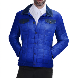 KIJJJJ5, chaqueta bomber acolchada personalizada para hombre, cuello levantado, manga larga, bolsillo con cremallera, Algodón puro, decoración de bordado con calefacción para esquí - Product Image 4