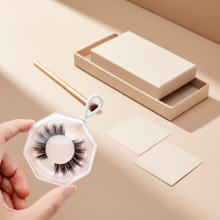 Boîte d'emballage en acrylique pour cils en vison en gros, en stock, porte-clés, étui à cils