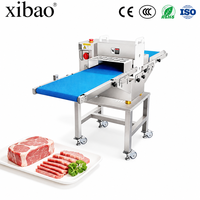 Machine à trancher la viande industrielle automatique Xibao pour viande, capacité de 300 à 500 kg/h, lames en acier allié, épaisseur personnalisable