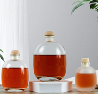 Bouteilles de vin et de tequila transparentes en verre givré vides de 375 ml, 500 ml, 750 ml avec bouchon couronne pour vodka, whisky, boissons