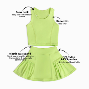 Conjunto de Ropa de Yoga para Niña Recién Llegado, Conjunto de Ropa sin Mangas para Niña, Cuello Redondo, Conjunto de Dos Piezas para Niña, Conjuntos de Ropa Deportiva para Niña - Product Image 2