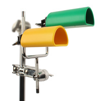 Soporte para tambor Niu Ling, percusión pequeña, verde amarillo, doble tono, Bangzi, de resina, de madera, de tono alto, pulsátil