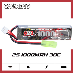 GNB GAONENG 1000MAH 2S 7.4V 30C 60C Baterai LiPo RC AirSoft Konektor Mini Tamiya Baru Dirilis Mendukung OEM Rebrand - Product Image 2