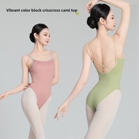 En gros Justaucorps de ballet croisé à dos ouvert à fines bretelles pour femme, extensible, pour la gymnastique, l'entraînement et la danse, justaucorps de ballet personnalisés