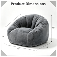 Fauteuil pouf convertible 2 en 1 sans accoudoirs avec dossier