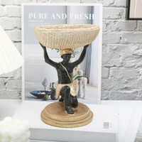 Panier tressé créatif africain pour homme noir, ornements de rangement, artisanat d'art pour la maison, le salon, l'entrée, usage résidentiel, mariages, décoration