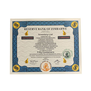 400 Pezzi Lista Inventario Banconote dello Zimbabwe Cinquanta Contenitori Repubblica dello Zimbabwe Importo Numero di Serie in Elegante Scatola - Product Image 2
