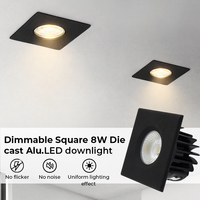 Projecteur LED carré encastré en aluminium IP65 8W à effet d'éclairage uniforme avec angle réglable 60° pour le Royaume-Uni