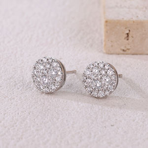 Lujo 18K oro sólido directo de fábrica de alta calidad diamante Natural hermosos pendientes de tuerca entrega rápida regalo de cumpleaños para mujer - Product Image 4