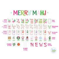 Joyeux Noël Mahjong : Ensemble de tuiles de Mahjong américain, canne de Noël en forme de bonbon, ornement festif pour le divertissement quotidien