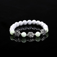 Bracelet Lotus en pierre naturelle, nouveau style, qui brille dans la nuit, pour femmes, S305