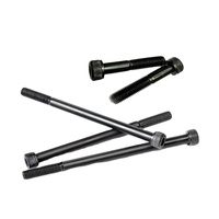 Vis à tête hexagonale Torx en acier inoxydable de qualité 12.9, métrique M3-M8, noire, demi-filetage allongé, 30-300 mm
