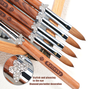 Pinceau à ongles en acrylique Kolinsky avec logo personnalisé, pour gel UV, poudre, nettoyage de la poussière, colle à ongles, outil OEM - Product Image 3
