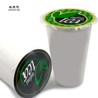 Film de scellage personnalisé pour gobelets à thé boba en plastique jetables avec logo imprimé, rouleau de scellage PP/PET 98 mm pour gobelets