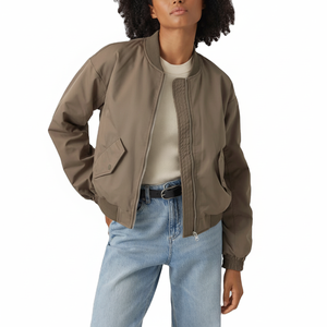 Chaqueta de béisbol personalizada para mujer, abrigo de bombardero con estampado de moda, chaqueta universitaria de retazos de invierno cálido para mujer - Product Image 1