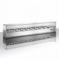 Réfrigérateur de comptoir commercial à température unique avec vitrine en verre et refroidissement par air, contrôle numérique, idéal pour les buffets