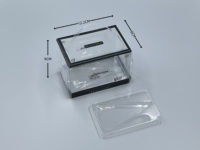 Rechteckige Faltbare Handliche PET-Bäckereibox Transparente Schachtel mit Dreieckiger Trennwand für Einzelportionen Kuchenstücke To-Go-Verpackung