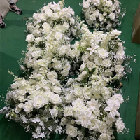 Arche de fleurs artificielles personnalisables en gypsophile, chemin de table floral, centres de table artificiels en roses pour la décoration de table de mariage