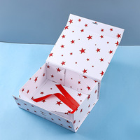 Boîte cadeau pliable personnalisée pour fêtes avec ruban satin, emballage rigide magnétique de luxe pour Noël bijoux cosmétiques