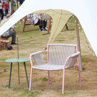 Ensemble personnalisé de bistro de jardin Fauteuils d'extérieur Mobilier de patio Corde métallique Ensembles de conversation pour l'extérieur