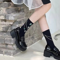 Chaussettes tube en coton bouclette de haute qualité avec logo corporel, motif cœur ajouré, chaîne et paillettes de luxe, antidérapantes, pour femme, printemps-automne