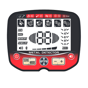 Détecteur de métaux avec bobine de recherche de 30 cm, en plastique noir et rouge, pour adultes, haute sensibilité, écran LCD - Product Image 3