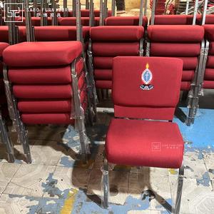 Toptan ucuz istiflenebilir döşemeli Metal birbirine tiyatro fiyat oditoryum mobilya yastıklı kilise sandalyesi için sandalyeler - Product Image 4