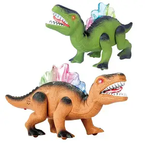 高品質プラスチックシミュレーション動物パズル発光電気ウォーキング恐竜音楽教育玩具