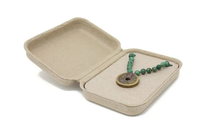 Boîte de rangement cosmétique rigide personnalisée écologique, boîte à montres en fibre de canne à sucre biodégradable, doublure en éponge en papier kraft, gaufrage UV