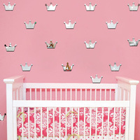Autocollants muraux en acrylique Nordic Crown, autocollants décoratifs de dessins animés pour la chambre des enfants, décoration murale pour la maternelle