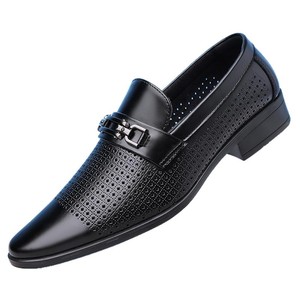 Mocasines Blancos de Verano para Hombre, de Cuero Perforado, Estilo Casual de Negocios, Sin Cordones - Product Image 5