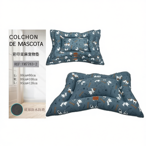 Set di Tre Pezzi di Cuscini per Cani in Lino Stampato con Sfondo Nero e Testa di Cane - Product Image 2