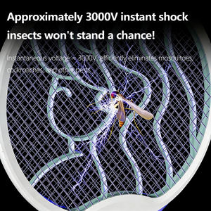 Raquette électrique anti-moustiques haute efficacité, intérieure et extérieure, 2 en 1, rechargeable à l'énergie solaire - Product Image 5